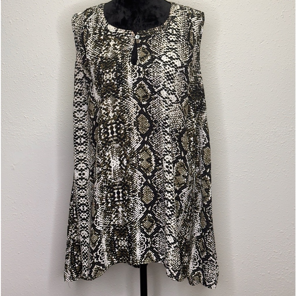 Daniel Rainn Sleeveless Animal Print Blouse - Plus Size 2X